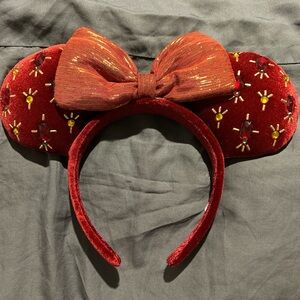 Disney Red Velvet Mouse Ears with Bow